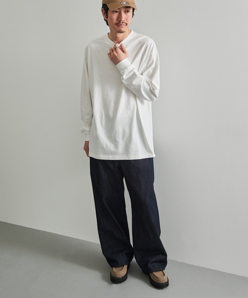 LIFEMAX（ライフマックス）の「【LIFEMAX】6.5oz ピグメントダイ ロングスリーブTシャツ ロンT 無地 長袖 ヴィンテージ風 フェード 古着風 色落ち MS1171（Tシャツ/カットソー・メンズ・オフホワイト/ブラック/ネイビー・S/M/L/XL）」の17枚目の写真