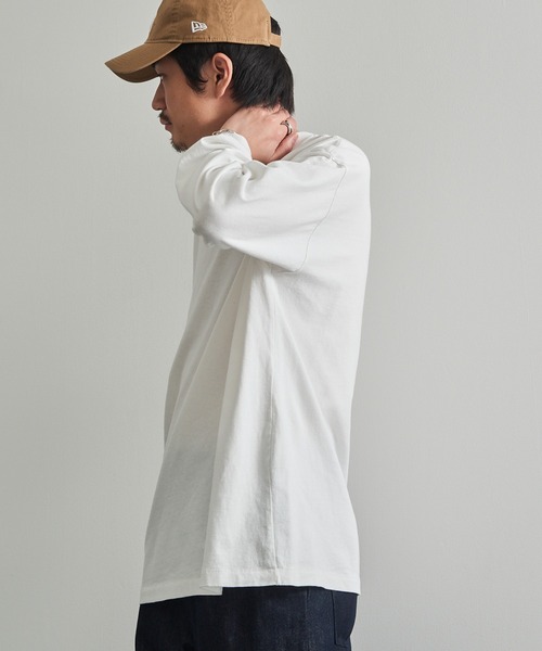 LIFEMAX（ライフマックス）の「【LIFEMAX】6.5oz ピグメントダイ ロングスリーブTシャツ ロンT 無地 長袖 ヴィンテージ風 フェード 古着風 色落ち MS1171（Tシャツ/カットソー・メンズ・オフホワイト/ブラック/ネイビー・S/M/L/XL）」の14枚目の写真