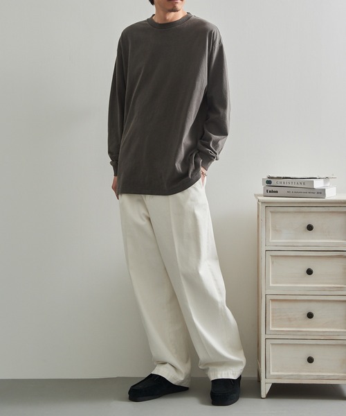 LIFEMAX（ライフマックス）の「【LIFEMAX】6.5oz ピグメントダイ ロングスリーブTシャツ ロンT 無地 長袖 ヴィンテージ風 フェード 古着風 色落ち MS1171（Tシャツ/カットソー・メンズ・オフホワイト/ブラック/ネイビー・S/M/L/XL）」の22枚目の写真