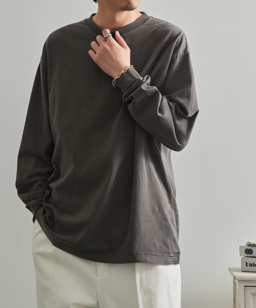 LIFEMAX（ライフマックス）の「【LIFEMAX】6.5oz ピグメントダイ ロングスリーブTシャツ ロンT 無地 長袖 ヴィンテージ風 フェード 古着風 色落ち MS1171（Tシャツ/カットソー・メンズ・オフホワイト/ブラック/ネイビー・S/M/L/XL）」の19枚目の写真