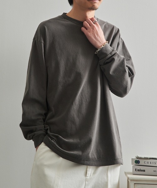 LIFEMAX（ライフマックス）の「【LIFEMAX】6.5oz ピグメントダイ ロングスリーブTシャツ ロンT 無地 長袖 ヴィンテージ風 フェード 古着風 色落ち MS1171（Tシャツ/カットソー・メンズ・オフホワイト/ブラック/ネイビー・S/M/L/XL）」の18枚目の写真