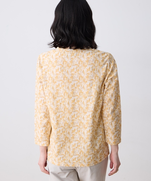 DECOY SINCE 1981(デコイシンスイチキュウハチイチ)の「ジャガードプリント8部袖Tシャツ【綿100%・オーガニックコットンブレンド】(Tシャツ/カットソー・レディース・グリーン/ブルー/オレンジ・M/LL/L)」の8枚目の写真
