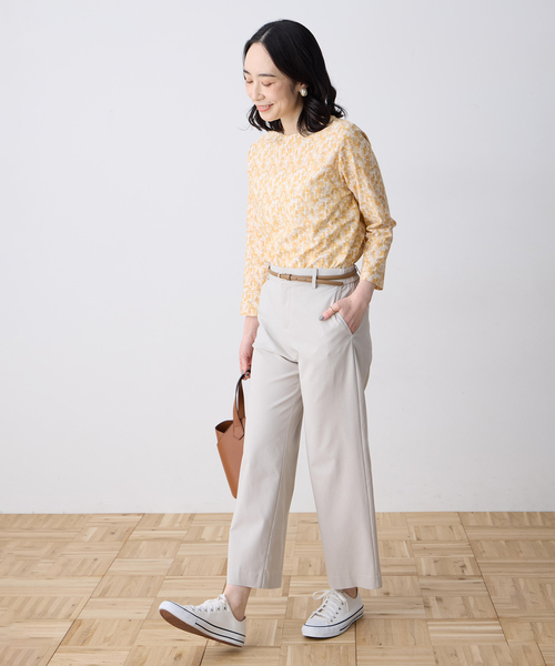 DECOY SINCE 1981(デコイシンスイチキュウハチイチ)の「ジャガードプリント8部袖Tシャツ【綿100%・オーガニックコットンブレンド】(Tシャツ/カットソー・レディース・グリーン/ブルー/オレンジ・M/LL/L)」の14枚目の写真