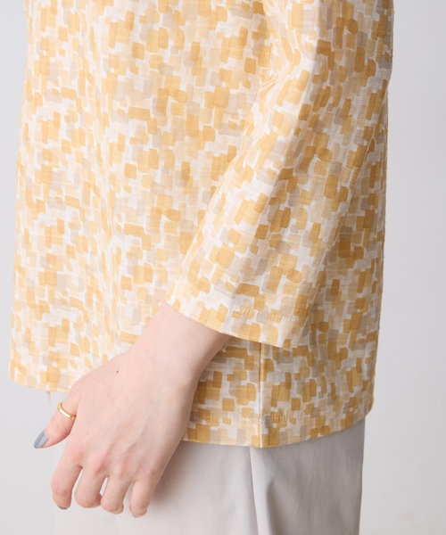 DECOY SINCE 1981(デコイシンスイチキュウハチイチ)の「ジャガードプリント8部袖Tシャツ【綿100%・オーガニックコットンブレンド】(Tシャツ/カットソー・レディース・グリーン/ブルー/オレンジ・M/LL/L)」の17枚目の写真