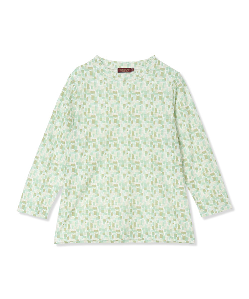 DECOY SINCE 1981(デコイシンスイチキュウハチイチ)の「ジャガードプリント8部袖Tシャツ【綿100%・オーガニックコットンブレンド】(Tシャツ/カットソー・レディース・グリーン/ブルー/オレンジ・M/LL/L)」の20枚目の写真