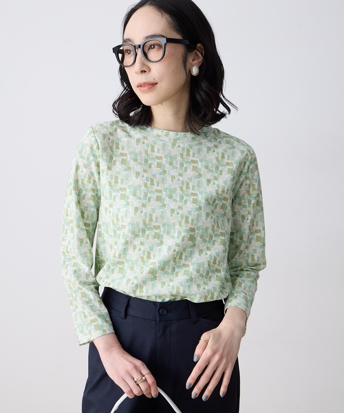 DECOY SINCE 1981(デコイシンスイチキュウハチイチ)の「ジャガードプリント8部袖Tシャツ【綿100%・オーガニックコットンブレンド】(Tシャツ/カットソー・レディース・グリーン/ブルー/オレンジ・M/LL/L)」の5枚目の写真