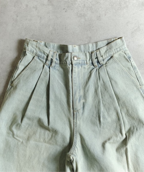 many men many mind(メニーメンメニーマインド)の「MANYMENMANYMINDS / 泥加工デニム/タックワイドショートパンツ(デニムパンツ・メンズ・サックスブルー/ブルー/ブラック・LARGE/MEDIUM)」の8枚目の写真