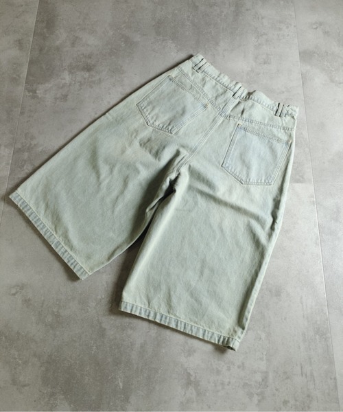 many men many mind(メニーメンメニーマインド)の「MANYMENMANYMINDS / 泥加工デニム/タックワイドショートパンツ(デニムパンツ・メンズ・サックスブルー/ブルー/ブラック・LARGE/MEDIUM)」の10枚目の写真