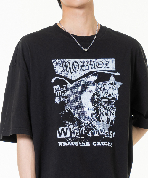 MOZMOZ（モズモズ）の「スクリーンピグメントオーバーサイズ半袖Tシャツブラック（Tシャツ/カットソー・レディース・その他・M/XL/XXL）」の4枚目の写真
