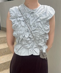 Ameri（アメリ）の「BUMPY GATHER BACK OPEN TOP（シャツ/ブラウス）」