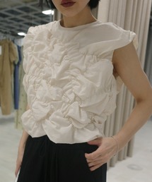 Ameri（アメリ）の「BUMPY GATHER BACK OPEN TOP（シャツ/ブラウス）」