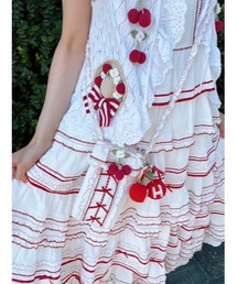 PINK HOUSE（ピンクハウス）の「さくらんぼモチーフ付きフリルポシェット（ショルダーバッグ）」