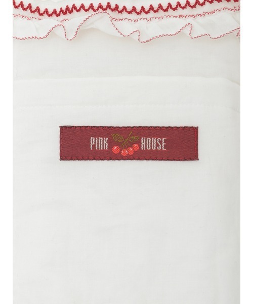 PINK HOUSE(ピンクハウス)の「さくらんぼモチーフ付きフリルポシェット(ショルダーバッグ・レディース・ホワイト/ピンク/レッド/ネイビー/インディゴブルー/ブラック・フリー)」の12枚目の写真