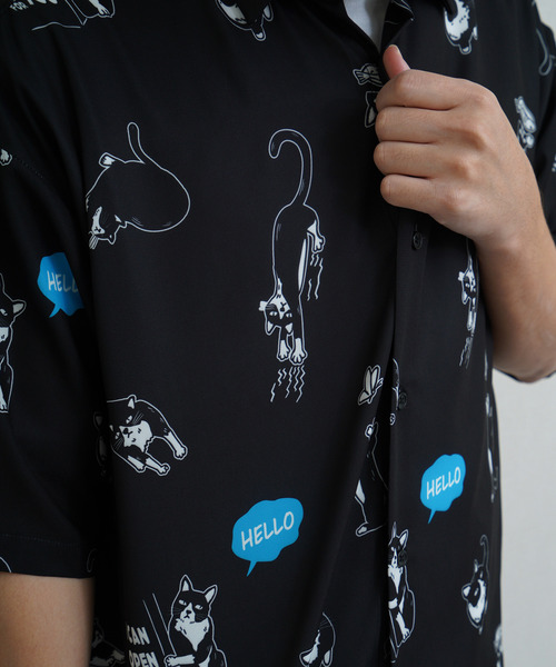 ZIP FIVE(ジップファイブ)の「総柄アニマルプリントシャツ オープンカラーシャツ イヌ ネコ(シャツ/ブラウス・メンズ・グレー/ブラック/ベージュ/ホワイト/アイボリー/ブラック系・LARGE/X-LARGE/MEDIUM)」の17枚目の写真