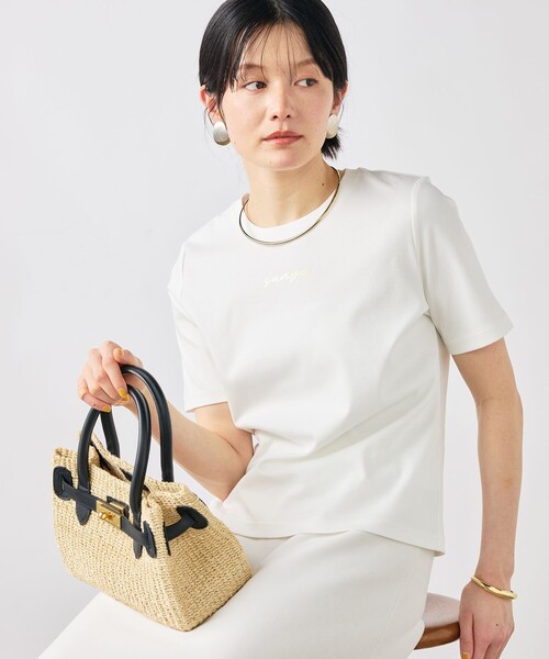 NOLLEY’S Sophi(ノーリーズソフィ)の「《手洗い可能》W&Wベイシック丈ロゴTシャツ(Tシャツ/カットソー・レディース・ホワイト系その他3/ホワイト系その他2・38)」の6枚目の写真