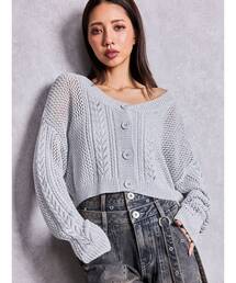 メッシュニット」に該当するカーディガン/ボレロ（長袖）ファッション
