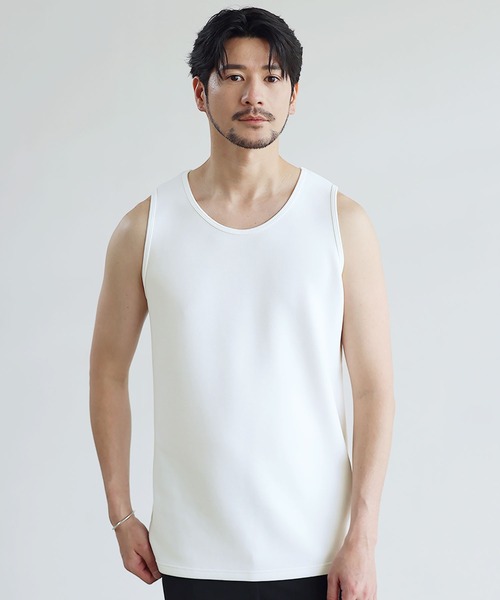 SPU(スプ)の「防シワ・抗ピリング・接触冷感・ウォッシャブル機能性ハイポンチタンクトップ(タンクトップ・メンズ・ブラック/グレー/ホワイト・S/XL/L/M)」の6枚目の写真