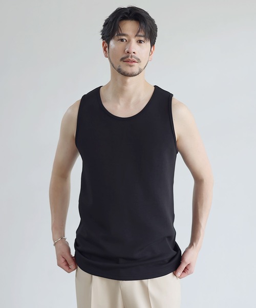 SPU(スプ)の「防シワ・抗ピリング・接触冷感・ウォッシャブル機能性ハイポンチタンクトップ(タンクトップ・メンズ・ブラック/グレー/ホワイト・S/XL/L/M)」の12枚目の写真