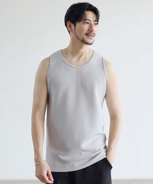 SPU(スプ)の「防シワ・抗ピリング・接触冷感・ウォッシャブル機能性ハイポンチタンクトップ(タンクトップ・メンズ・ブラック/グレー/ホワイト・S/XL/L/M)」の18枚目の写真