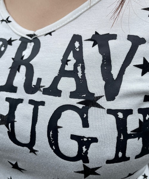 ROGER AND RAW(ロジャーアンドロウ)の「スタープリントVネックロンT(Tシャツ/カットソー・レディース・ホワイト/グレー・FREE)」の17枚目の写真