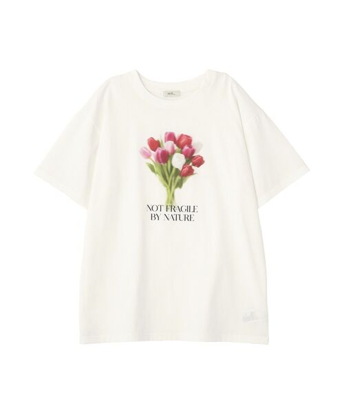 earth music&ecology(アースミュージックアンドエコロジー)の「【接触冷感】アソートプリントTシャツ(Tシャツ/カットソー・レディース・レッド/オフホワイト/チャコールグレー・FREE)」の9枚目の写真