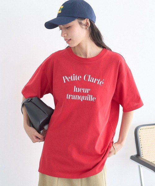 earth music&ecology(アースミュージックアンドエコロジー)の「【接触冷感】アソートプリントTシャツ(Tシャツ/カットソー・レディース・レッド/オフホワイト/チャコールグレー・FREE)」の1枚目の写真