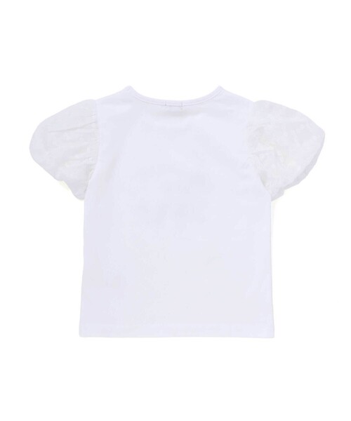 BeBe(ベベ)の「ジャルダンフルーリプリントレースバルーンスリーブ天竺Tシャツ(Tシャツ/カットソー・キッズ・ブルー/ホワイト・120cm/150cm/140cm/130cm/110cm)」の8枚目の写真
