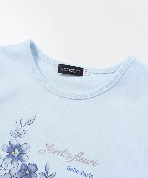 BeBe(ベベ)の「ジャルダンフルーリプリントレースバルーンスリーブ天竺Tシャツ(Tシャツ/カットソー・キッズ・ブルー/ホワイト・120cm/150cm/140cm/130cm/110cm)」の13枚目の写真