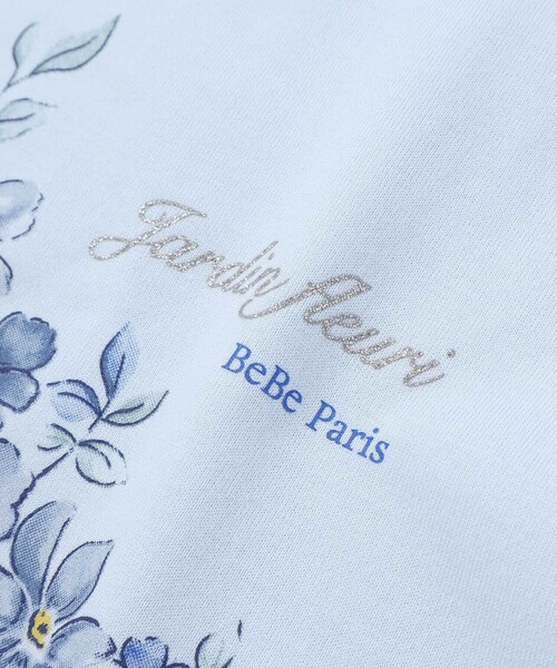 BeBe(ベベ)の「ジャルダンフルーリプリントレースバルーンスリーブ天竺Tシャツ(Tシャツ/カットソー・キッズ・ブルー/ホワイト・120cm/150cm/140cm/130cm/110cm)」の15枚目の写真