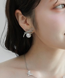 パールリボンピアス