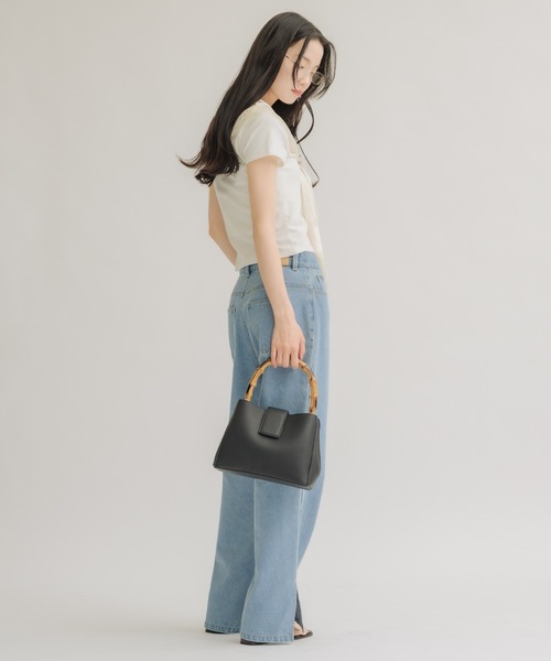 NEUNA(ヌナ)の「【今年だけの、とっておき】バンブー風ハンドルスクエアバッグ(ハンドバッグ・レディース・ベージュ/ブラック・FREE)」の15枚目の写真