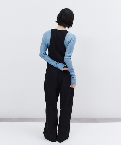 ELTONE(エルトーン)の「シアーリブロングスリーブトップス(Tシャツ/カットソー・レディース・ブルー/ブラック・FREE)」の14枚目の写真