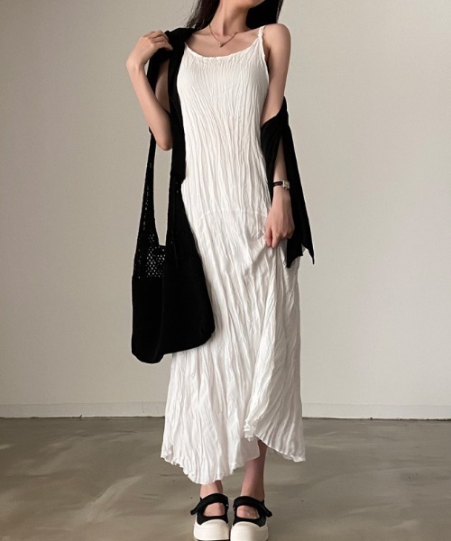 FREE STYLISTS（フリー スタイリスト）の「YUGA_YGMC　　Korean-style  Camisole summer dress（ワンピース・レディース・ホワイト/ブラック・FREE）」の2枚目の写真
