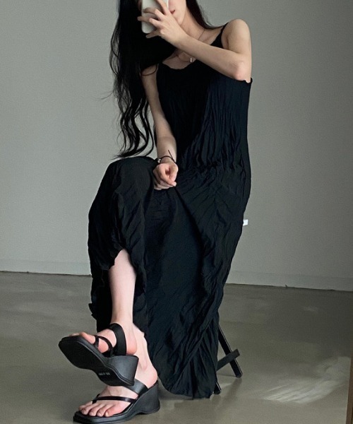 FREE STYLISTS（フリー スタイリスト）の「YUGA_YGMC　　Korean-style  Camisole summer dress（ワンピース・レディース・ホワイト/ブラック・FREE）」の6枚目の写真