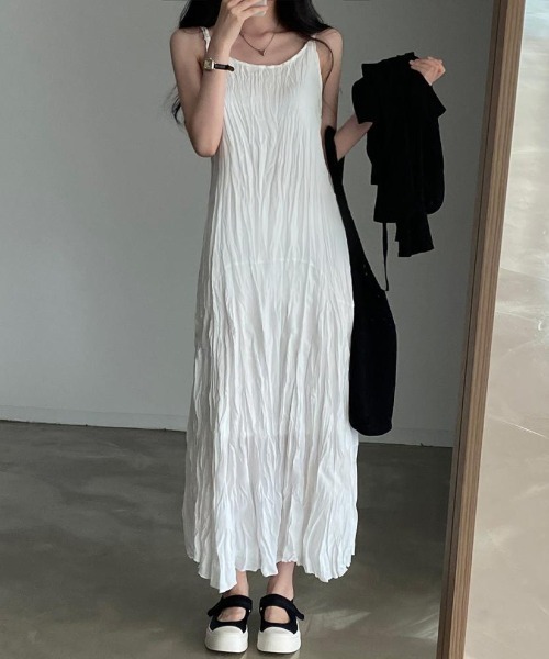 FREE STYLISTS（フリー スタイリスト）の「YUGA_YGMC　　Korean-style  Camisole summer dress（ワンピース・レディース・ホワイト/ブラック・FREE）」の11枚目の写真