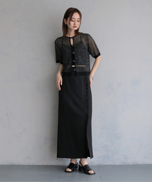 &g'aime(アンジェム)の「【&g'aime 】ラッフルラインスカート Ruffle Line Skirt(スカート・レディース・ブラック/グレー・FREE)」の8枚目の写真