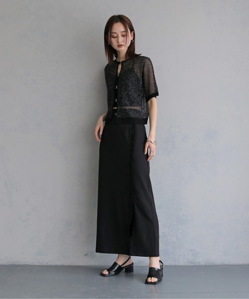 &g'aime(アンジェム)の「【&g'aime 】ラッフルラインスカート Ruffle Line Skirt(スカート・レディース・ブラック/グレー・FREE)」の10枚目の写真