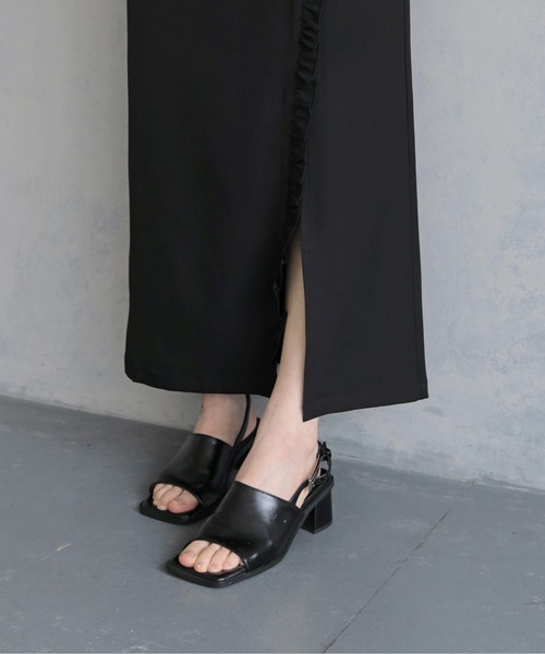 &g'aime(アンジェム)の「【&g'aime 】ラッフルラインスカート Ruffle Line Skirt(スカート・レディース・ブラック/グレー・FREE)」の6枚目の写真