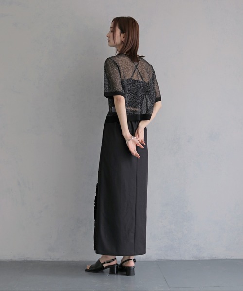 &g'aime(アンジェム)の「【&g'aime 】ラッフルラインスカート Ruffle Line Skirt(スカート・レディース・ブラック/グレー・FREE)」の13枚目の写真