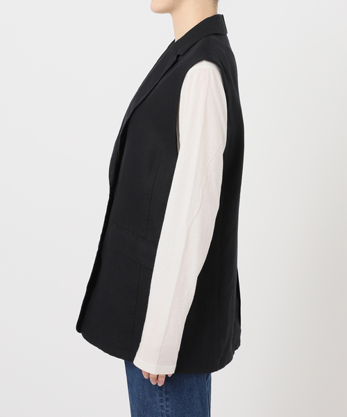 B.C STOCK（ベーセーストック）の「《追加》手洗い可 / フレンチリネンジレ（ベスト・レディース・ベージュ/ブラック/ブラウン・FREE）」の10枚目の写真