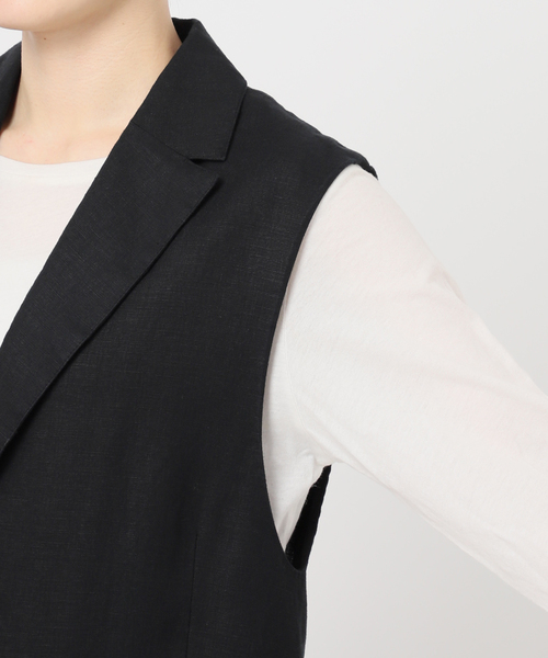 B.C STOCK（ベーセーストック）の「《追加》手洗い可 / フレンチリネンジレ（ベスト・レディース・ベージュ/ブラック/ブラウン・FREE）」の13枚目の写真