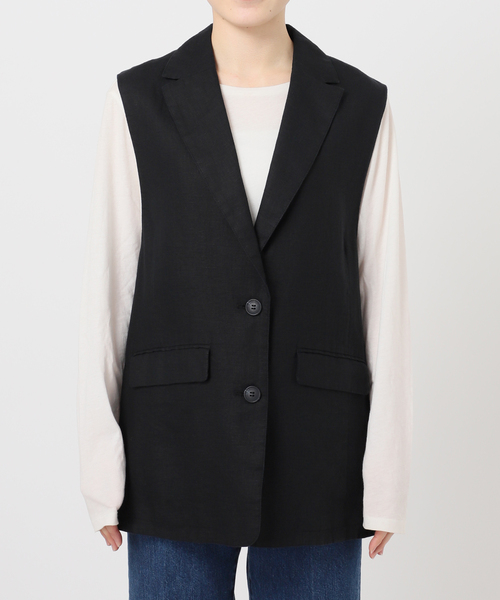 B.C STOCK（ベーセーストック）の「《追加》手洗い可 / フレンチリネンジレ（ベスト・レディース・ベージュ/ブラック/ブラウン・FREE）」の16枚目の写真