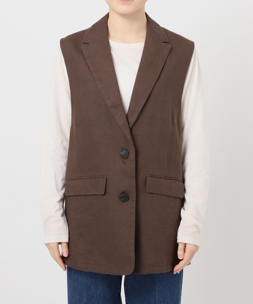 B.C STOCK（ベーセーストック）の「《追加》手洗い可 / フレンチリネンジレ（ベスト・レディース・ベージュ/ブラック/ブラウン・FREE）」の19枚目の写真