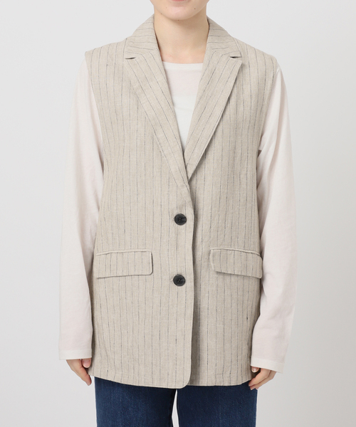 B.C STOCK（ベーセーストック）の「《追加》手洗い可 / フレンチリネンジレ（ベスト・レディース・ベージュ/ブラック/ブラウン・FREE）」の22枚目の写真