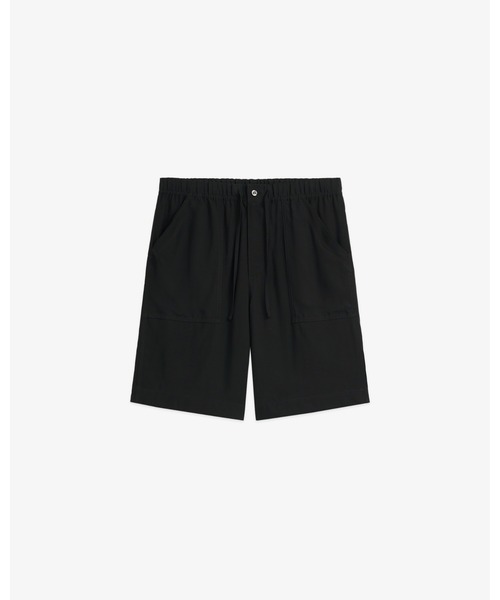 FRONT 11201(フロントワンワントゥーオーワン)の「Summer Rayon Easy Fatigue Shorts(その他パンツ・メンズ・ブラック/ホワイト・L/M/S)」の1枚目の写真