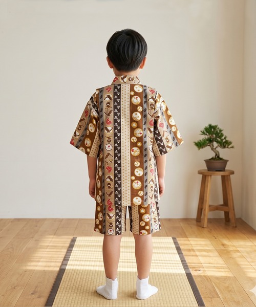 box408(ボックスヨンマルハチ)の「甚平 キッズ 男の子 上下セット 日本製生地 綿100% 子供(浴衣・キッズ・A/B/G/I/H/J/C/D/E/F/K/L/S/P/T/R/M/O/N/Q・100cm/110cm/120cm/130cm)」の12枚目の写真