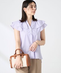 NOLLEY’S | ウォッシャブルダブルフリルキーネックブラウス(シャツ/ブラウス)