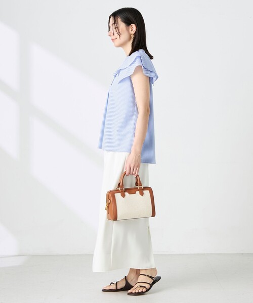 NOLLEY’S(ノーリーズ)の「ウォッシャブルダブルフリルキーネックブラウス(シャツ/ブラウス・レディース・ブルー系その他3/チャコールグレー/パープル系その他3・38)」の15枚目の写真