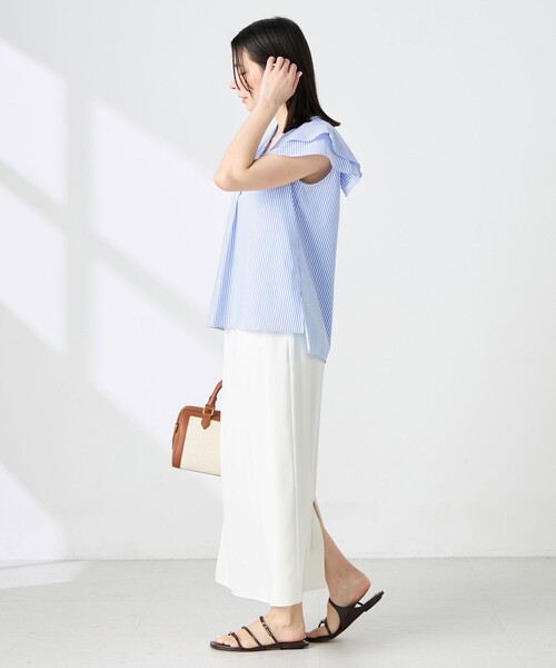 NOLLEY’S(ノーリーズ)の「ウォッシャブルダブルフリルキーネックブラウス(シャツ/ブラウス・レディース・ブルー系その他3/チャコールグレー/パープル系その他3・38)」の16枚目の写真