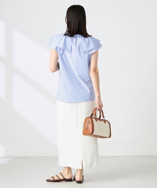 NOLLEY’S(ノーリーズ)の「ウォッシャブルダブルフリルキーネックブラウス(シャツ/ブラウス・レディース・ブルー系その他3/チャコールグレー/パープル系その他3・38)」の17枚目の写真